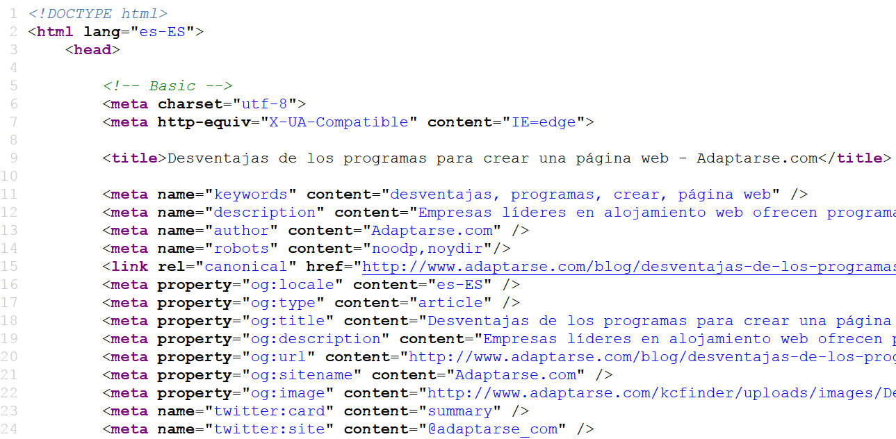 Desventajas de los programas para crear una página web